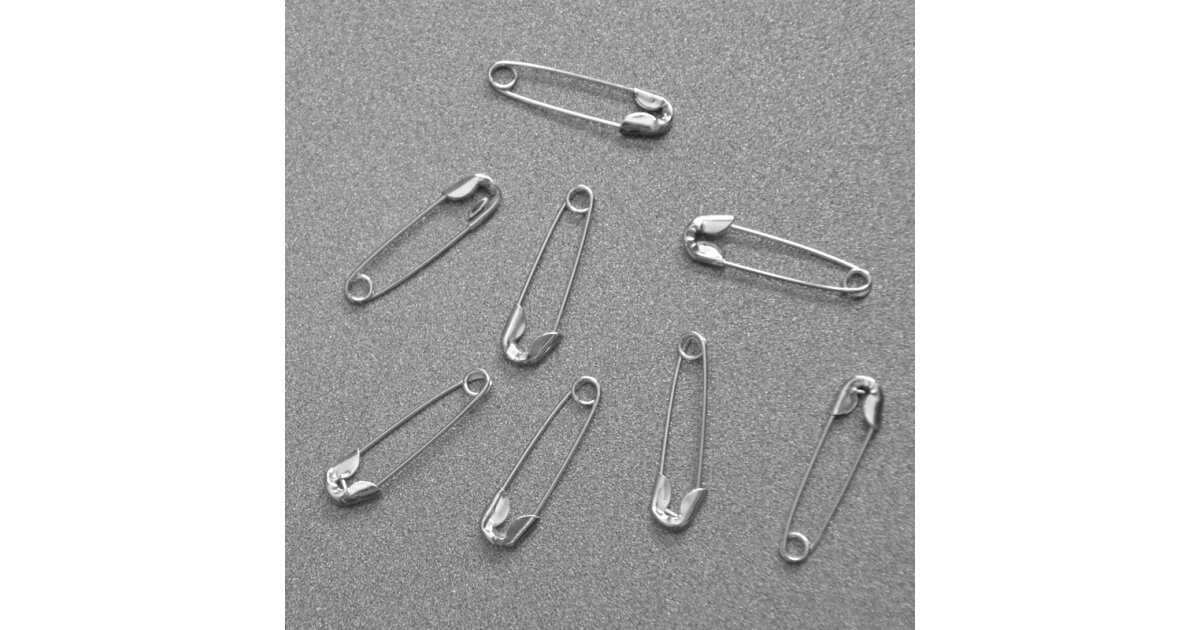 SAFETY PINS BLACK 20mm SET/200pcs